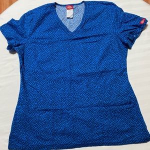 Dickies Scrub Top- Royal/Navy Hearts